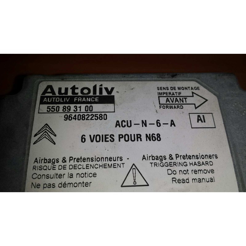 Recambio de centralita airbag para citroen xsara picasso 2.0 hdi exclusive referencia OEM IAM 550893100 9640822580 