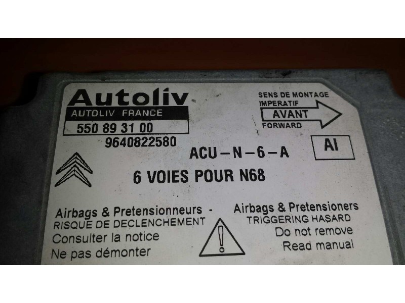 Recambio de centralita airbag para citroen xsara picasso 2.0 hdi exclusive referencia OEM IAM 550893100 9640822580 