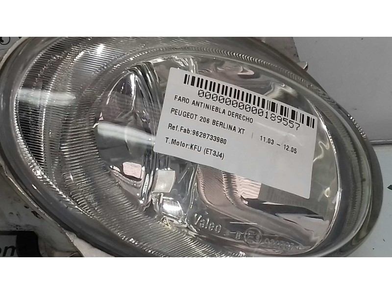 Recambio de faro antiniebla derecho para peugeot 206 berlina xt referencia OEM IAM 9628733980 67742981 VALEO