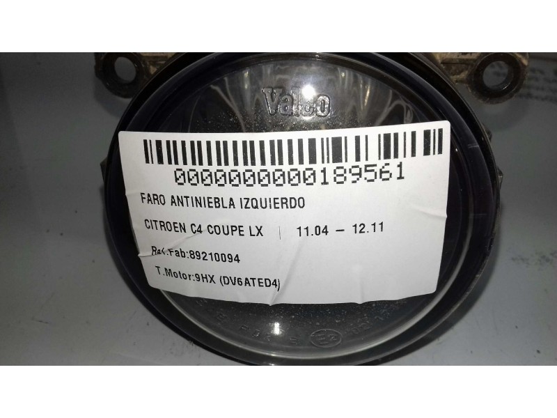 Recambio de faro antiniebla izquierdo para citroen c4 coupe lx referencia OEM IAM 89210094  VALEO