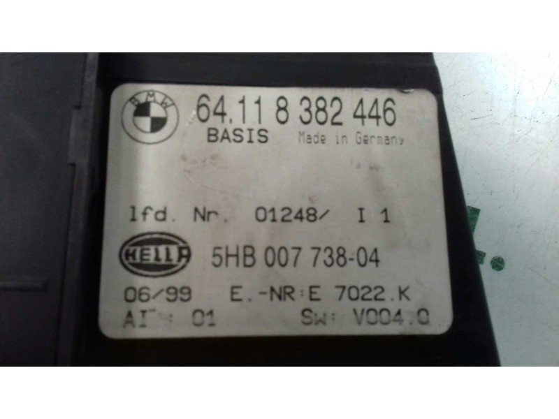 Recambio de mando climatizador para bmw serie 3 berlina (e46) 320d referencia OEM IAM 64118382446 5HB00773804 HELLA