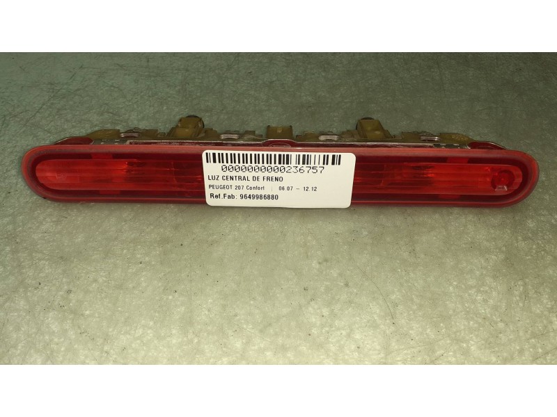 Recambio de luz central de freno para peugeot 207 confort referencia OEM IAM 9649986880  
