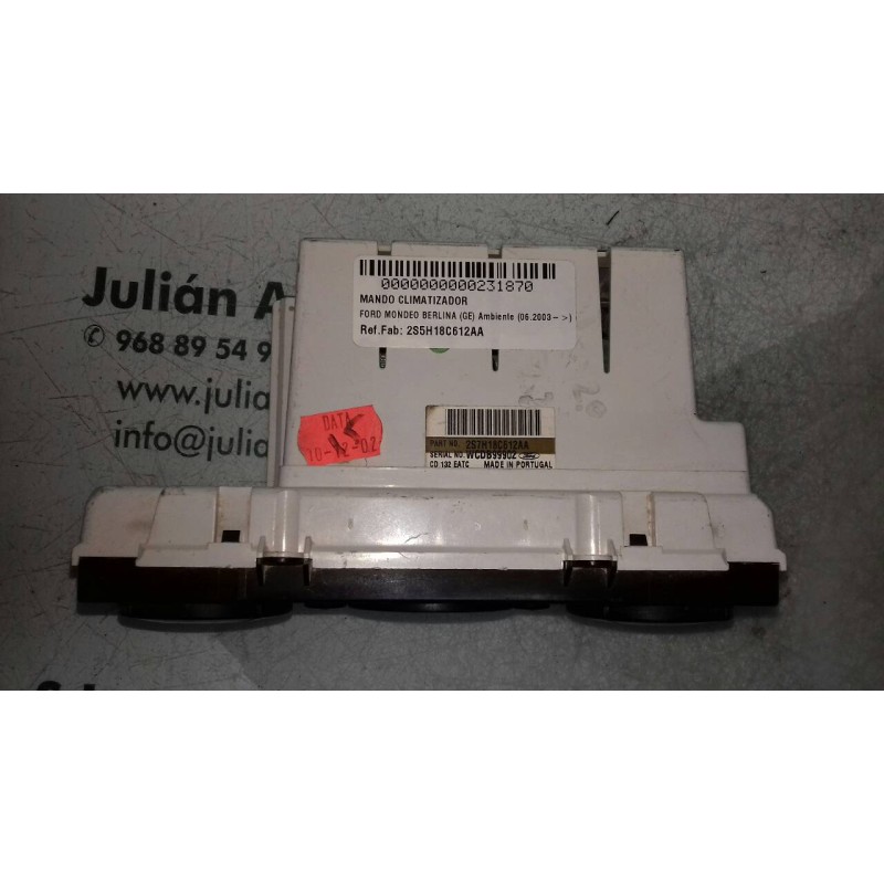Recambio de mando climatizador para ford mondeo berlina (ge) ambiente (06.2003) (d) referencia OEM IAM 2S5H18C612AA  