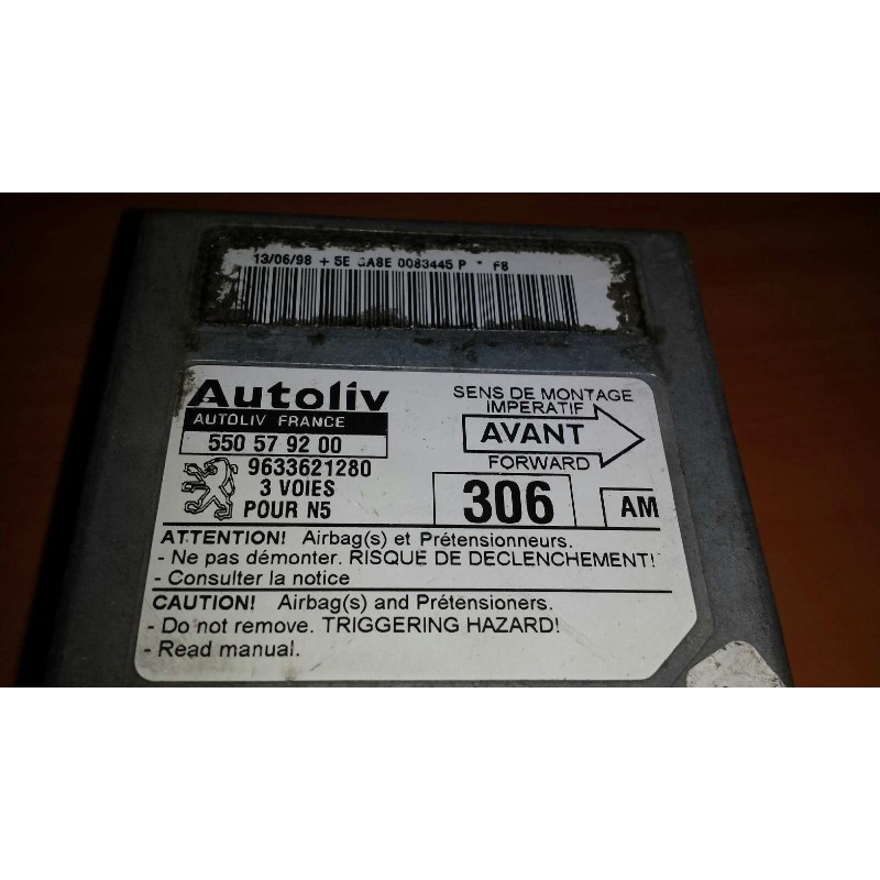 Recambio de centralita airbag para peugeot 306 berlina 3/4/5 puertas (s2) boulebard referencia OEM IAM 550579200 9633621280 