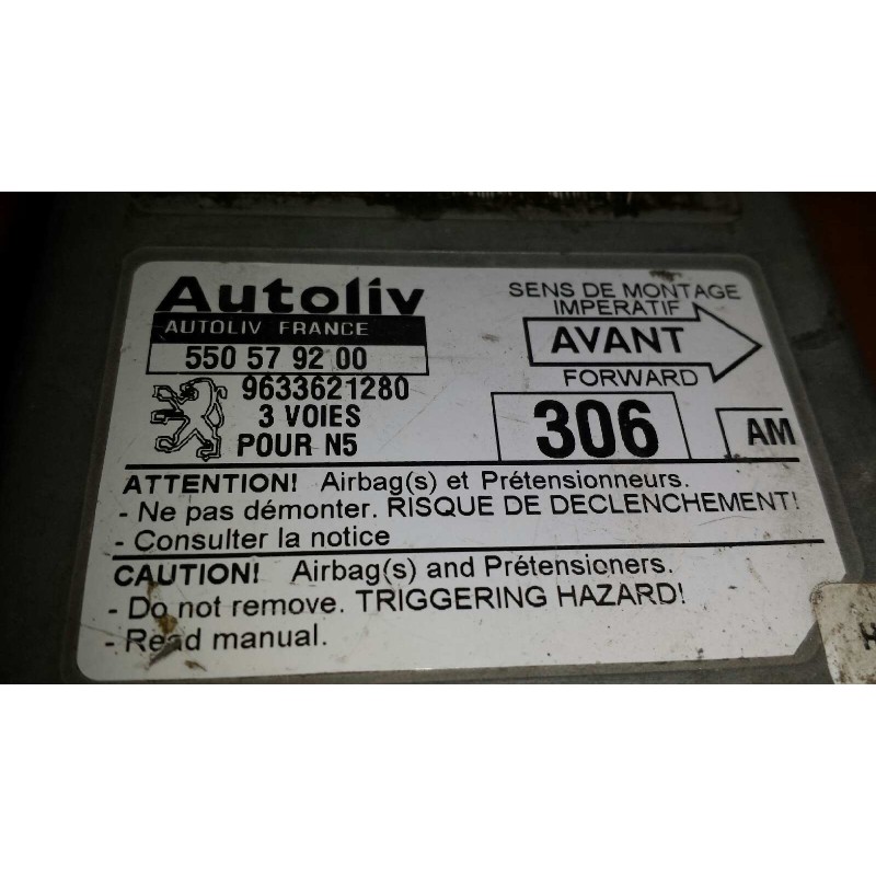 Recambio de centralita airbag para peugeot 306 berlina 3/4/5 puertas (s2) graffic referencia OEM IAM 550579200 9633621280 