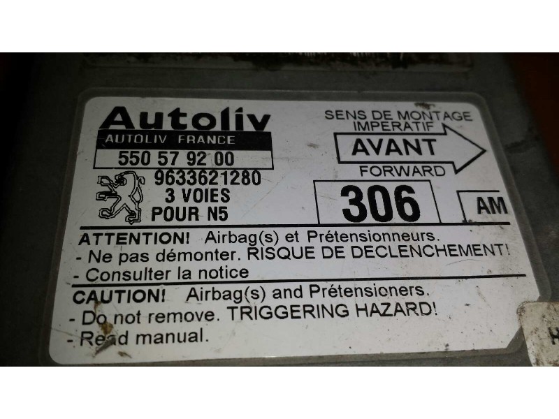 Recambio de centralita airbag para peugeot 306 berlina 3/4/5 puertas (s2) graffic referencia OEM IAM 550579200 9633621280  Recambio de centralita airbag para peugeot 306 berlina 3/4/5 puertas (s2) graffic referencia OEM IAM 550579200 9633621280