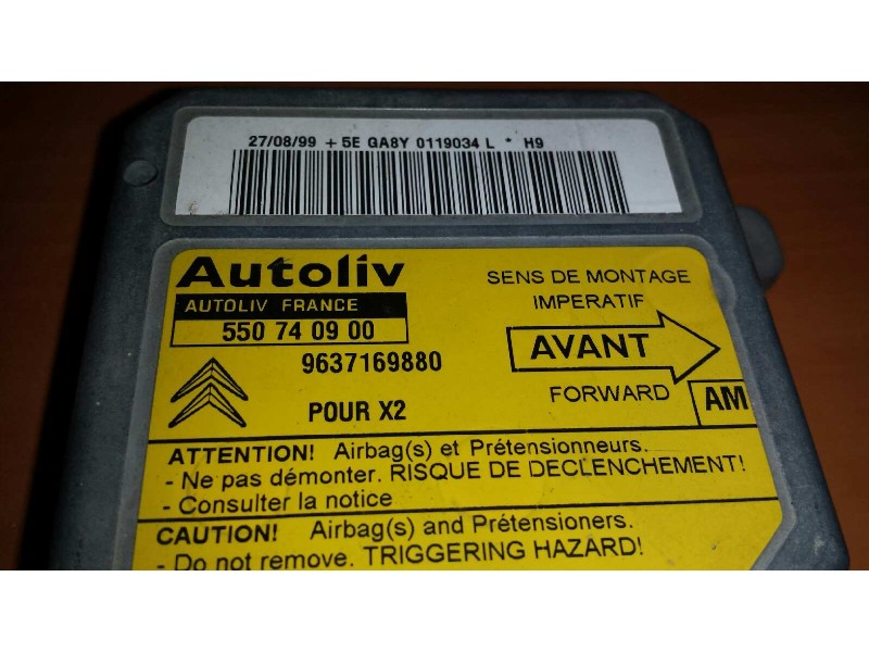 Recambio de centralita airbag para citroen xantia berlina 1.9 sd sx referencia OEM IAM 550740900 9637169880  Recambio de centralita airbag para citroen xantia berlina 1.9 sd sx referencia OEM IAM 550740900 9637169880