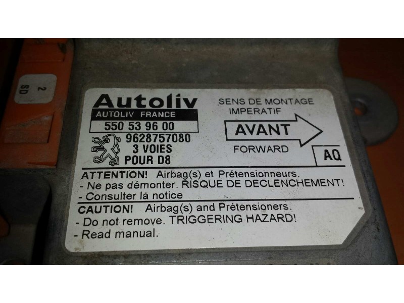 Recambio de centralita airbag para peugeot 406 berlina (s1/s2) srdt referencia OEM IAM 550539600 9628757080 AUTOLIV Recambio de centralita airbag para peugeot 406 berlina (s1/s2) srdt referencia OEM IAM 550539600 9628757080 AUTOLIV