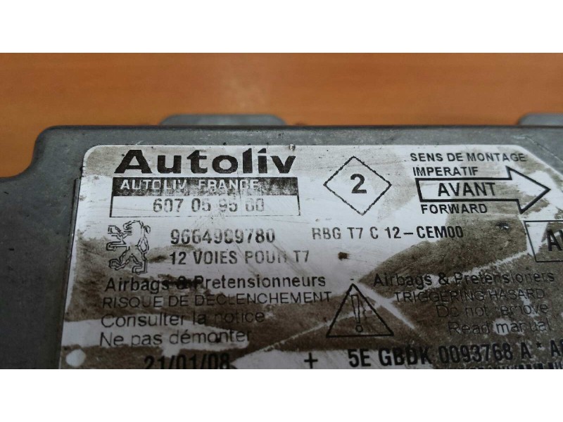 Recambio de centralita airbag para peugeot 308 confort referencia OEM IAM 607059500 9664909780 