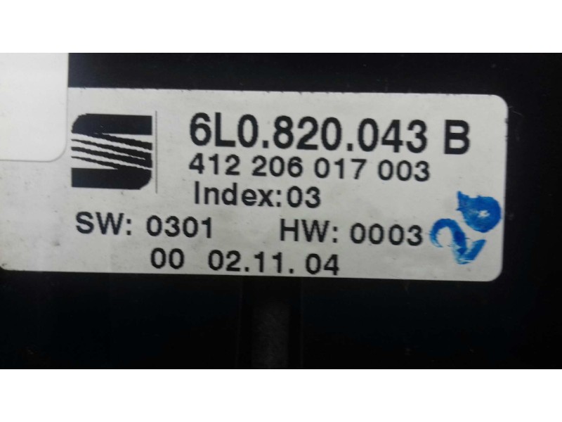 Recambio de mando climatizador para seat ibiza (6l1) cool referencia OEM IAM 6L0820043B 412206017003 