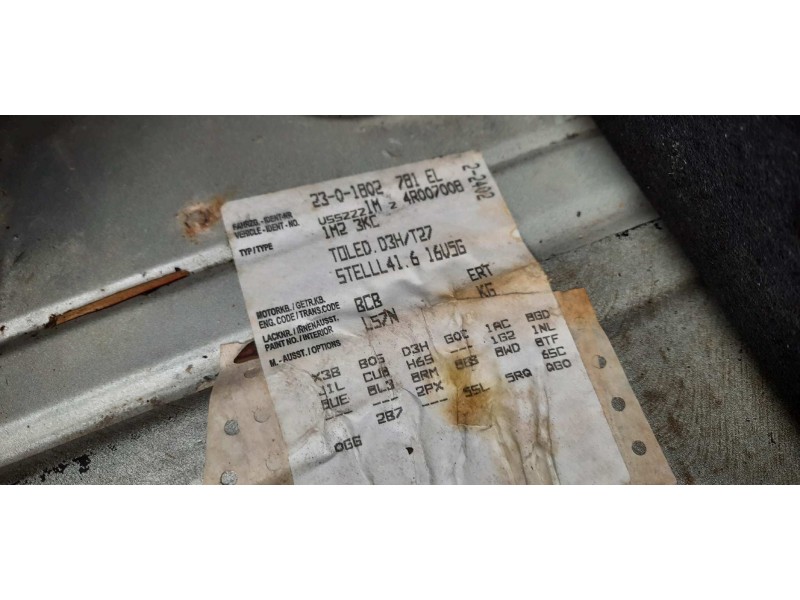 seat toledo (1m2) del año 2003