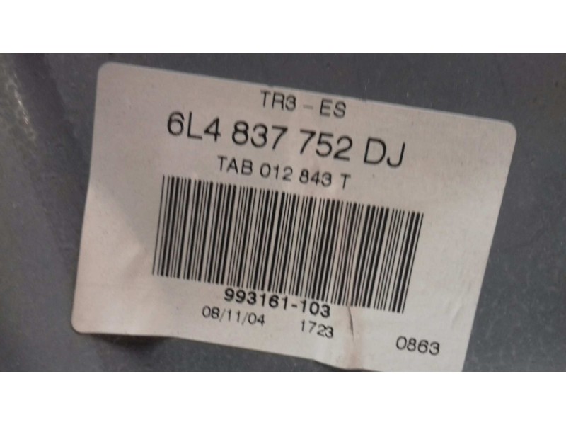 Recambio de elevalunas delantero derecho para seat ibiza (6l1) cool referencia OEM IAM 6L4837752DJ 6L4837756 ELECTRICO