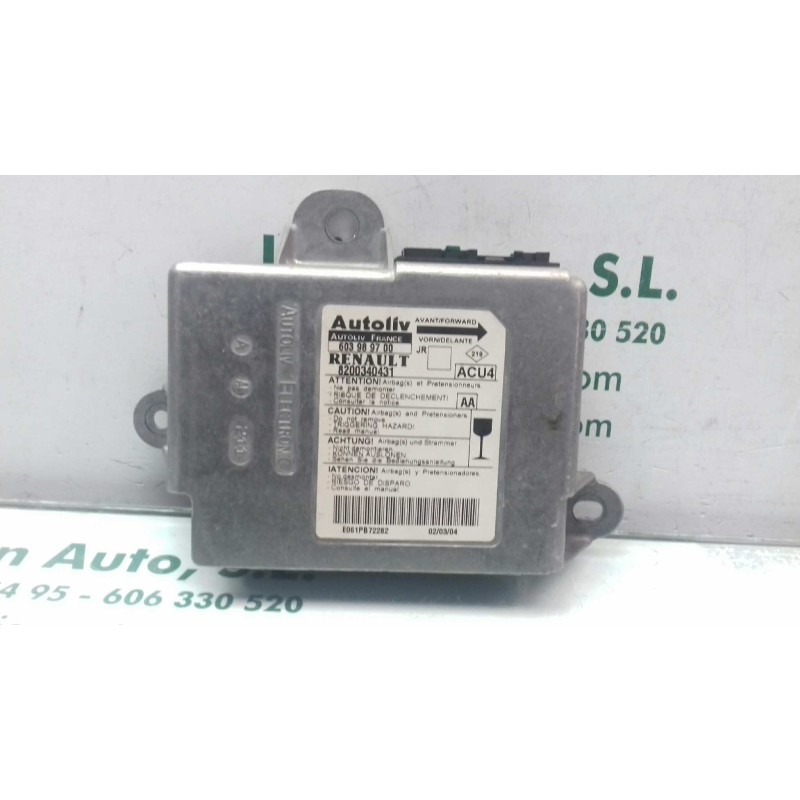 Recambio de centralita airbag para renault scenic ii confort authentique referencia OEM IAM 8200340431 603989700 