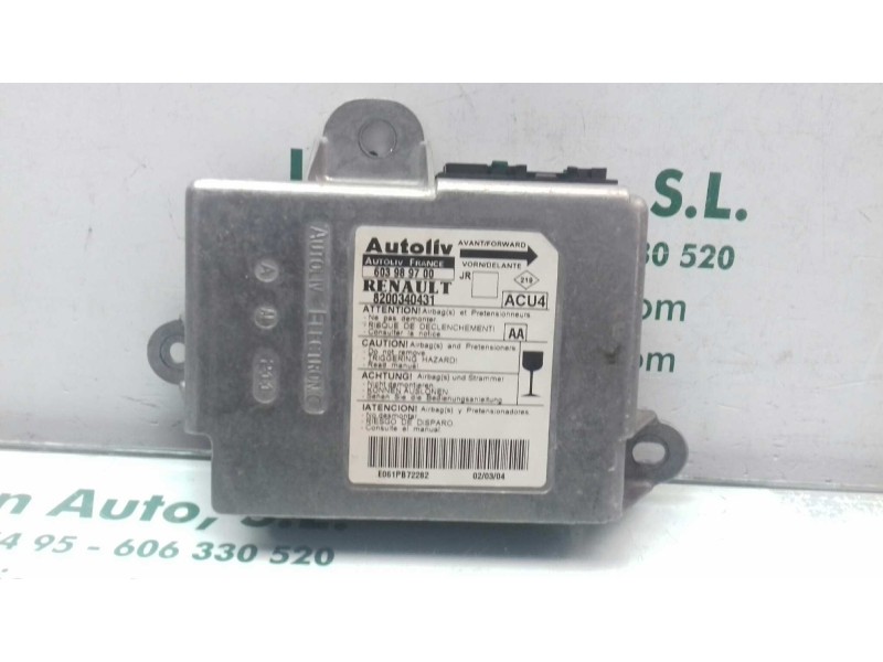 Recambio de centralita airbag para renault scenic ii confort authentique referencia OEM IAM 8200340431 603989700 