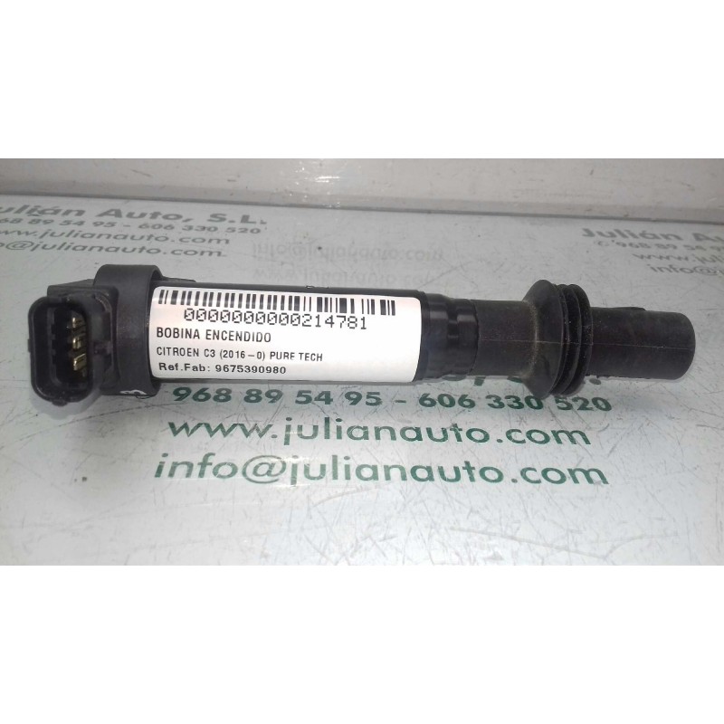 Recambio de bobina encendido para citroen c3 pure tech referencia OEM IAM 9675390980 78542001 ELDOR