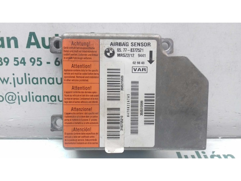 Recambio de centralita airbag para bmw serie 5 berlina (e39) 530d referencia OEM IAM 65778372521 MRSZ2129441 VAR
