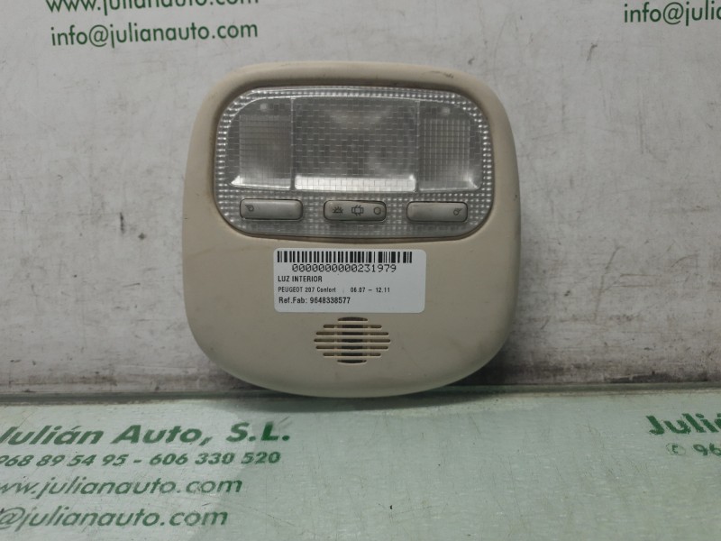 Recambio de luz interior para peugeot 207 confort referencia OEM IAM 9648338577  