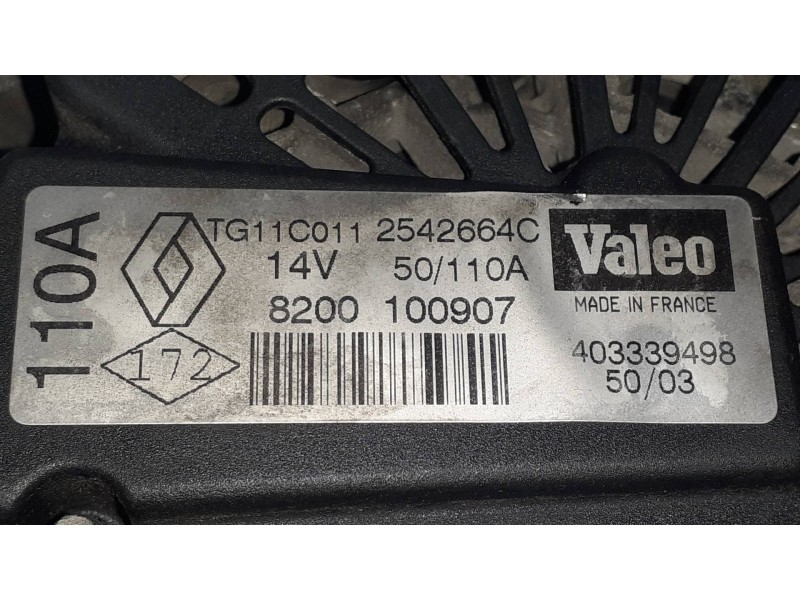 Recambio de alternador para renault megane ii berlina 5p authentique referencia OEM IAM 8200100907 VALEO 110A