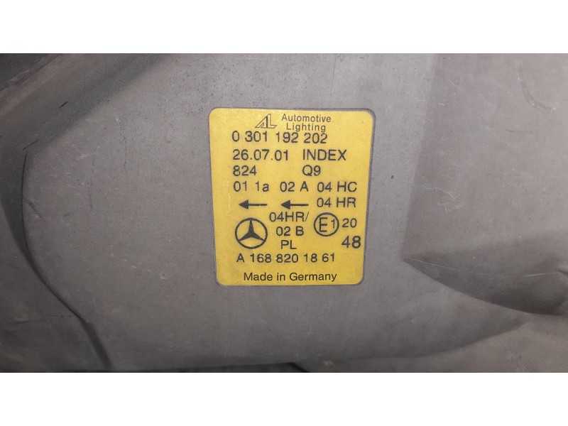 Recambio de faro derecho para mercedes-benz clase a (w168) 190 (168.032) referencia OEM IAM 0301192202 A1688201861 1305235593