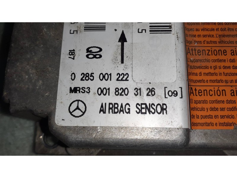 Recambio de centralita airbag para mercedes-benz clase a (w168) 190 (168.032) referencia OEM IAM 0285001222 0018203126 000301192