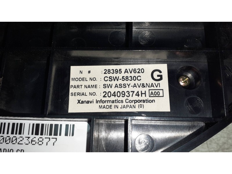 Recambio de sistema audio / radio cd para nissan primera berlina (p12) acenta referencia OEM IAM 20409374H  