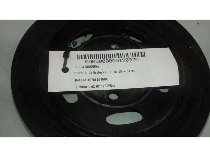 Recambio de polea cigueñal para citroen c6 exclusive referencia OEM IAM 4S706B319BC W756C 