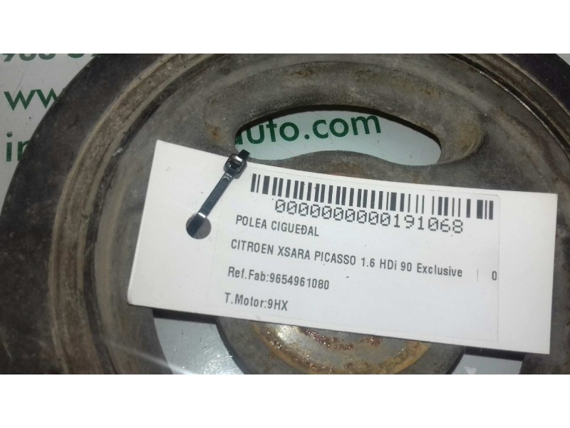 Recambio de polea cigueñal para citroen xsara picasso 1.6 hdi 90 exclusive referencia OEM IAM 9654961080  