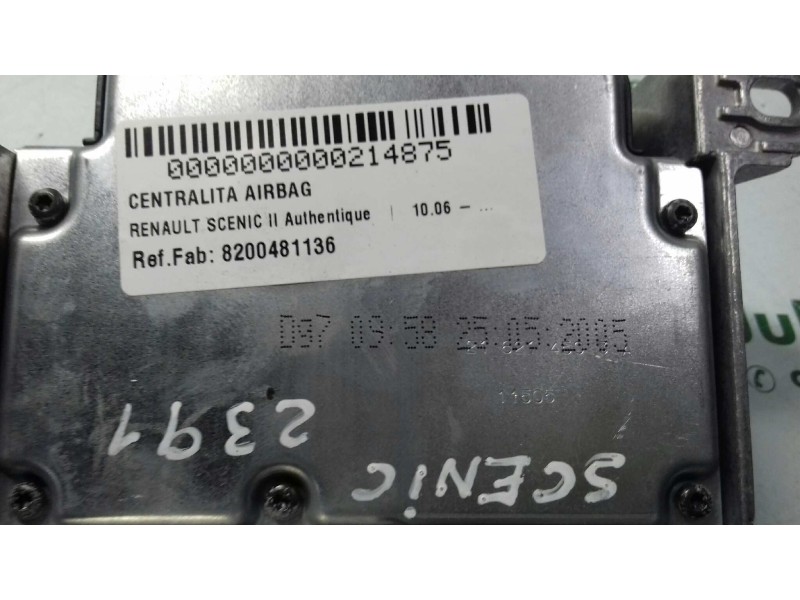 Recambio de centralita airbag para renault scenic ii authentique referencia OEM IAM 8200481136 603989700 AUTOLIV