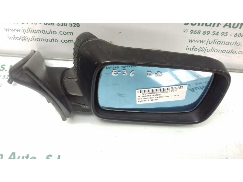 Recambio de retrovisor derecho para bmw serie 3 berlina (e36) 318tds referencia OEM IAM 81444720  ELECTRICO