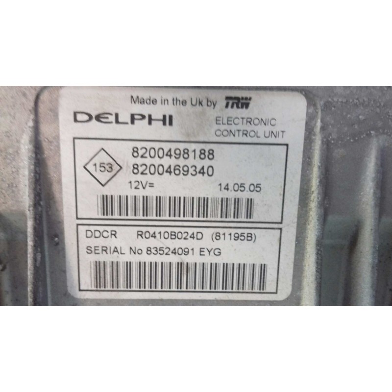 Recambio de centralita motor uce para renault scenic ii authentique referencia OEM IAM 8200498188 8200469340 KIT - DELPHI