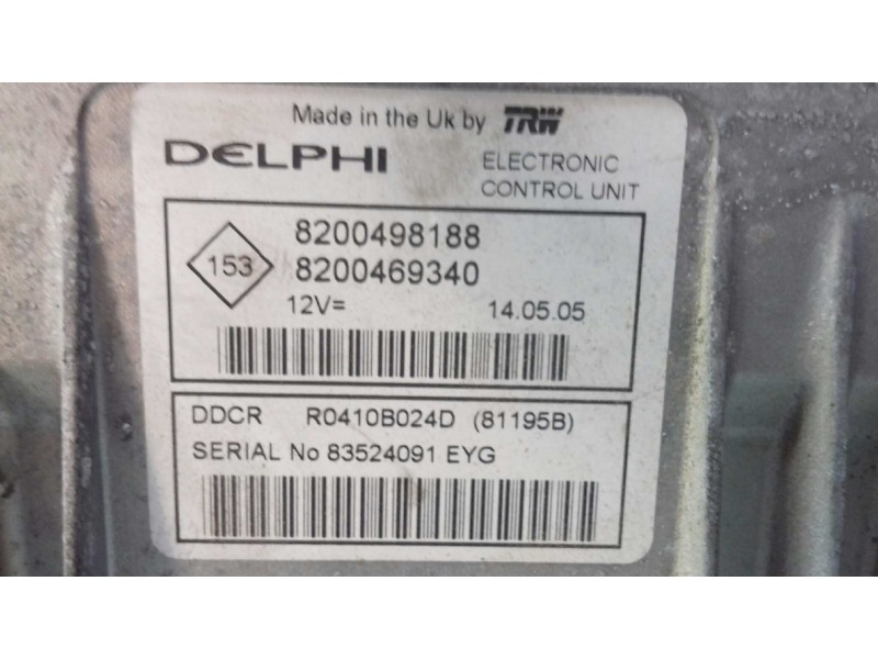 Recambio de centralita motor uce para renault scenic ii authentique referencia OEM IAM 8200498188 8200469340 KIT - DELPHI