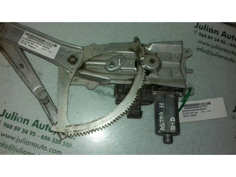 Recambio de elevalunas delantero derecho para opel astra h ber. cosmo referencia OEM IAM 13100418 994887100 ELECTRICO
