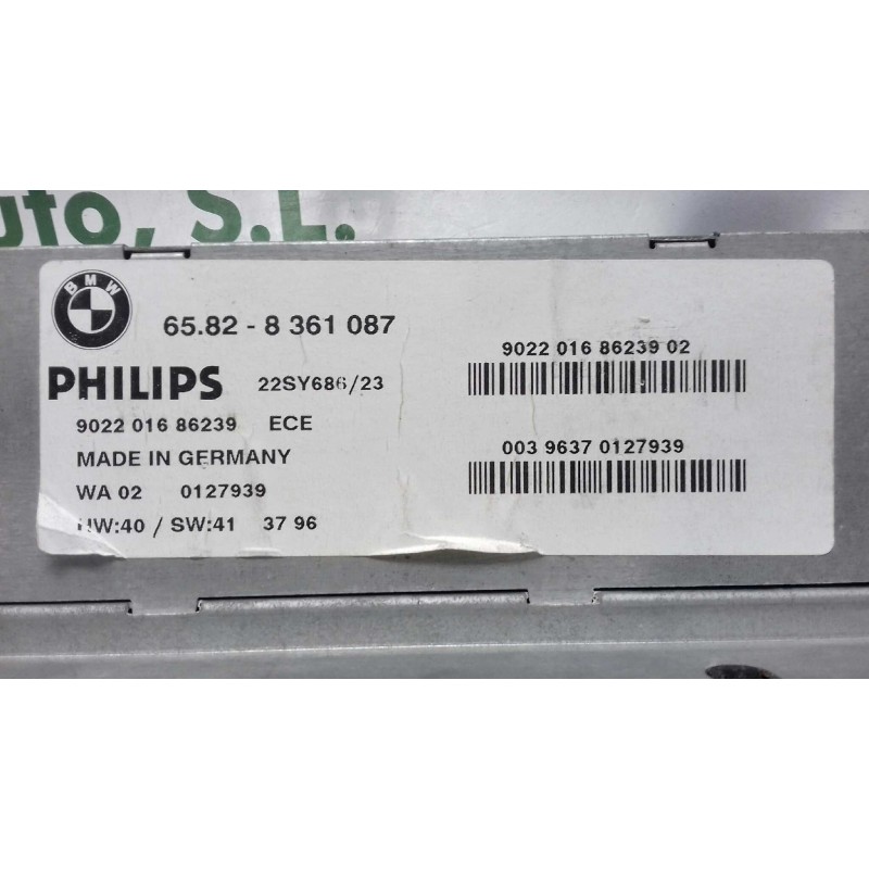Recambio de sistema audio / radio cd para bmw serie 5 berlina (e39) 525tds referencia OEM IAM 65828361087 902201686239 PHILIPS