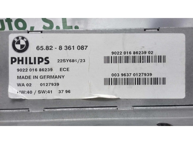 Recambio de sistema audio / radio cd para bmw serie 5 berlina (e39) 525tds referencia OEM IAM 65828361087 902201686239 PHILIPS