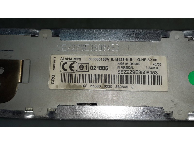 Recambio de sistema audio / radio cd para seat ibiza (6l1) fresh referencia OEM IAM 6L0035186A 9184286151 021885