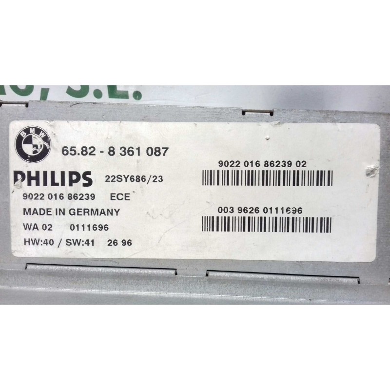Recambio de sistema audio / radio cd para bmw serie 5 berlina (e39) 523i referencia OEM IAM 65828361087 902201686239 PHILIPS