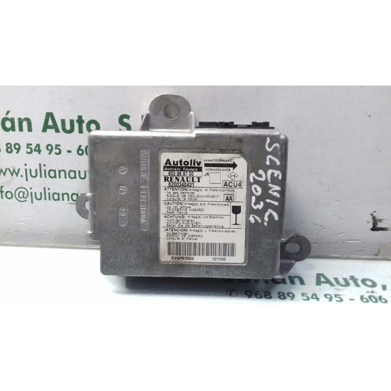 Recambio de centralita airbag para renault scenic ii confort authentique referencia OEM IAM 8200340431 603989700 