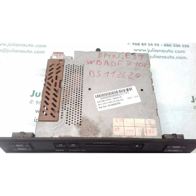 Recambio de sistema audio / radio cd para bmw serie 5 berlina (e39) 528i referencia OEM IAM 65128360750 PH7860T3058484 PHILIDS