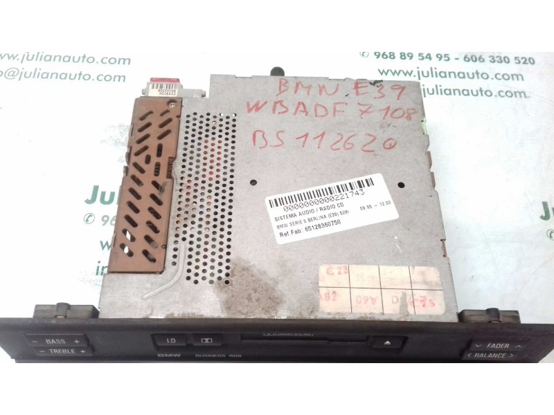 Recambio de sistema audio / radio cd para bmw serie 5 berlina (e39) 528i referencia OEM IAM 65128360750 PH7860T3058484 PHILIDS