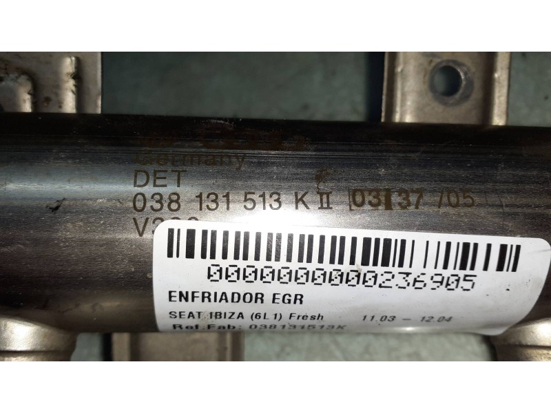 Recambio de enfriador egr para seat ibiza (6l1) fresh referencia OEM IAM 038131513K  