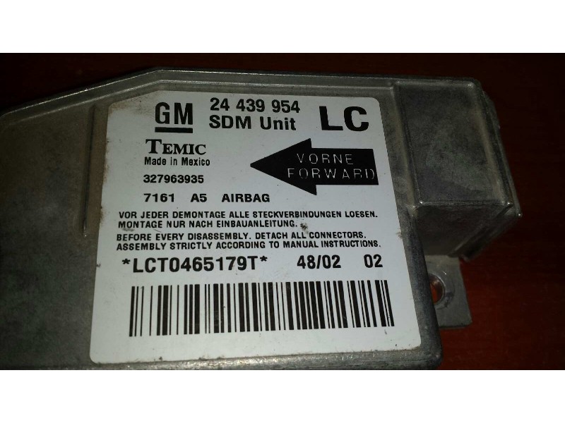Recambio de centralita airbag para opel corsa c blue line referencia OEM IAM 24439954 LCT0465179T 