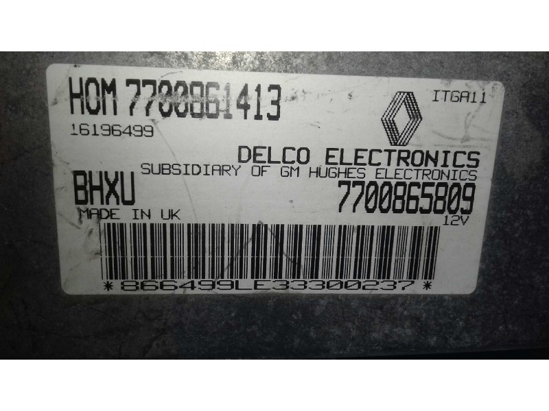 Recambio de centralita motor uce para renault 19 hatchback (b/c53) europa referencia OEM IAM 7700861413 7700865809 