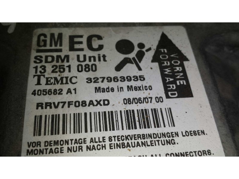 Recambio de centralita airbag para opel astra h caravan innovation referencia OEM IAM 13251080 327963935 RRV7F08AXD
