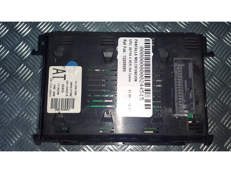Recambio de pantalla multifuncion para opel astra h berlina cosmo referencia OEM IAM 13208089 565412796 281154326