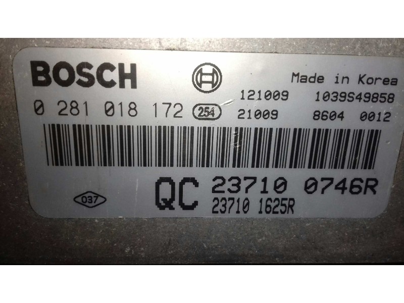 Recambio de centralita motor uce para renault koleos dynamique referencia OEM IAM 0281018172 237100746R 237101625R