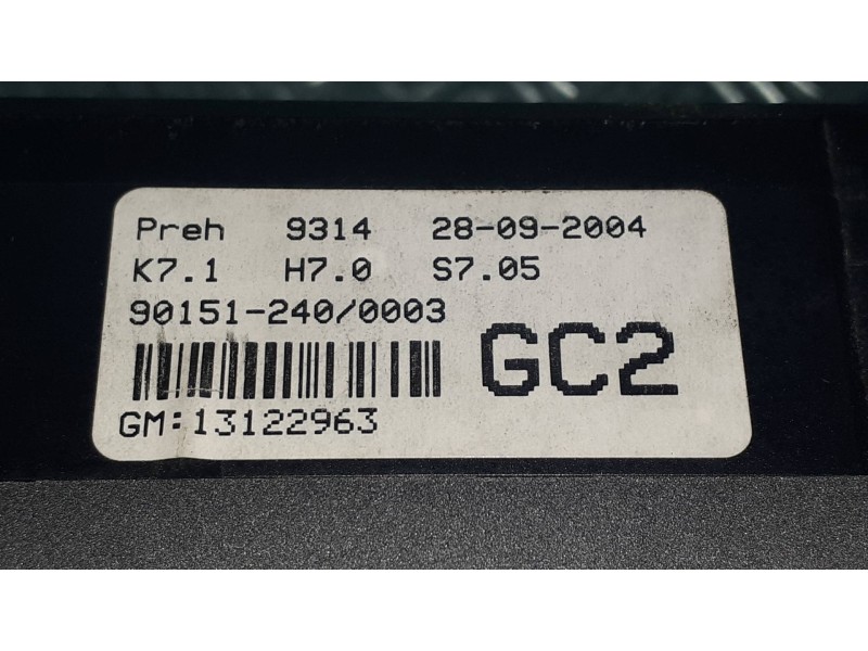 Recambio de mando climatizador para opel astra h ber. cosmo referencia OEM IAM 13122963  