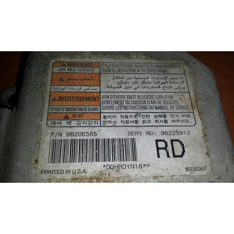 Recambio de centralita airbag para daewoo leganza 2.0 cdx referencia OEM IAM 96206505 96225913 