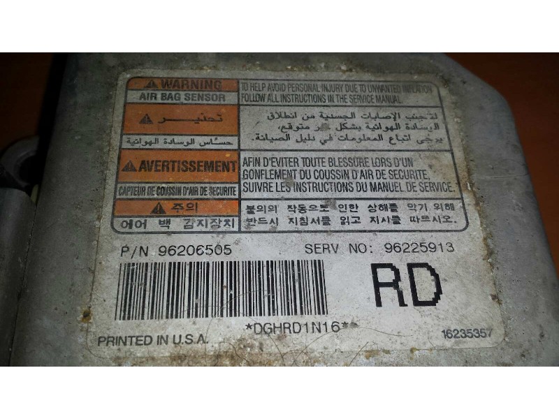 Recambio de centralita airbag para daewoo leganza 2.0 cdx referencia OEM IAM 96206505 96225913 