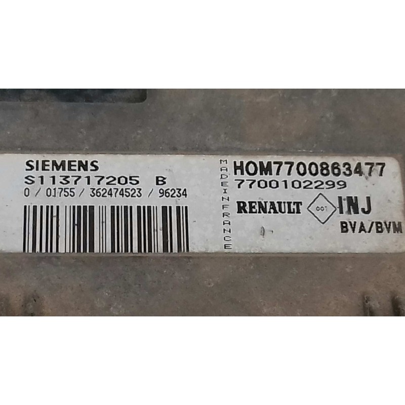 Recambio de centralita motor uce para renault laguna (b56) 2.0 anade referencia OEM IAM S113717205B 7700863477 7700102299