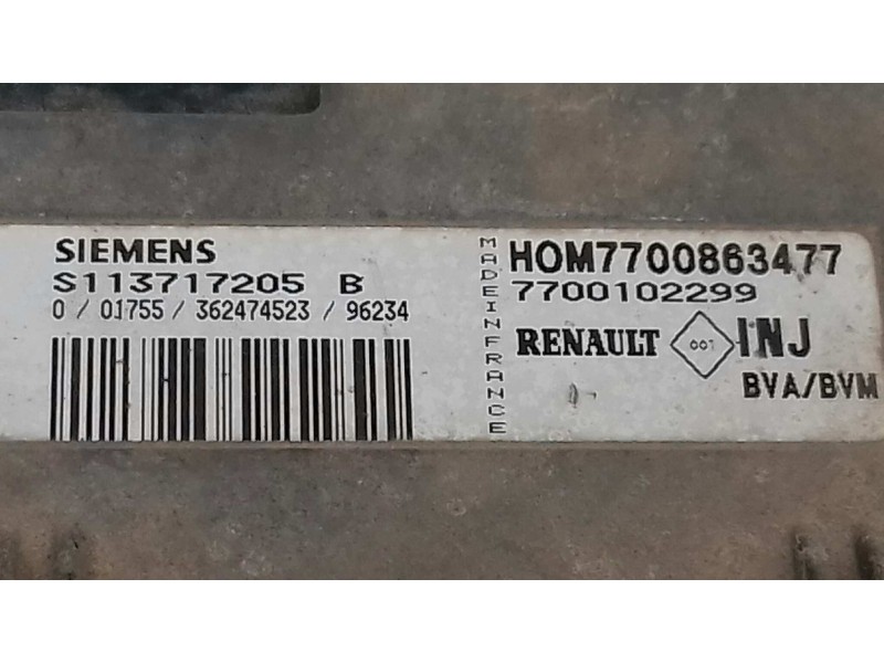 Recambio de centralita motor uce para renault laguna (b56) 2.0 anade referencia OEM IAM S113717205B 7700863477 7700102299